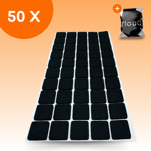 FLOOQ – Selbstklebender Möbelfilz – 50 Stück – 3,5 x 3,5 cm im Quadrat
