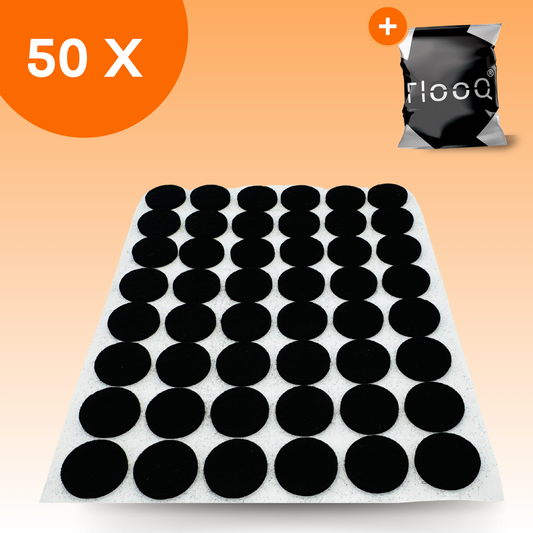 FLOOQ – Selbstklebender Möbelfilz – 50 Stück – 1,8 cm Durchmesser