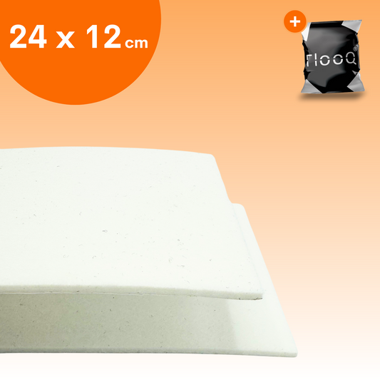 FLOOQ Kratzfester, selbstklebender Möbelfilz, Weiß – 24 x 12 cm – 3 mm dick
