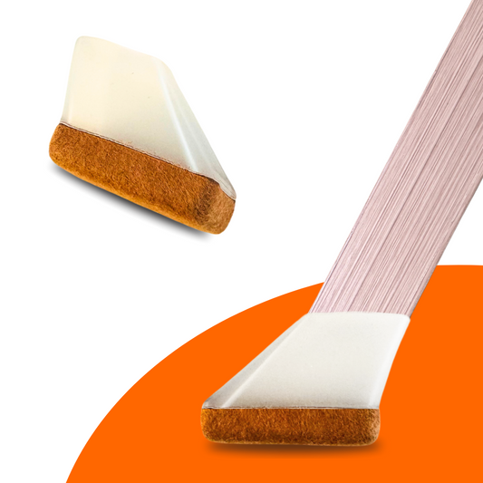 FLOOQ - Stuhlbeinkappen - Rechteckig diagonal transparent - Fritten