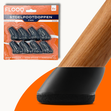 FLOOQ - Stoelpootdoppen- Ovaal schuin - Finn 8 stuks - 12 sets - 1 doos