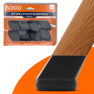 FLOOQ - Stoelpootdoppen- Rechthoekig schuin- Frits - 12 sets - 1 doos