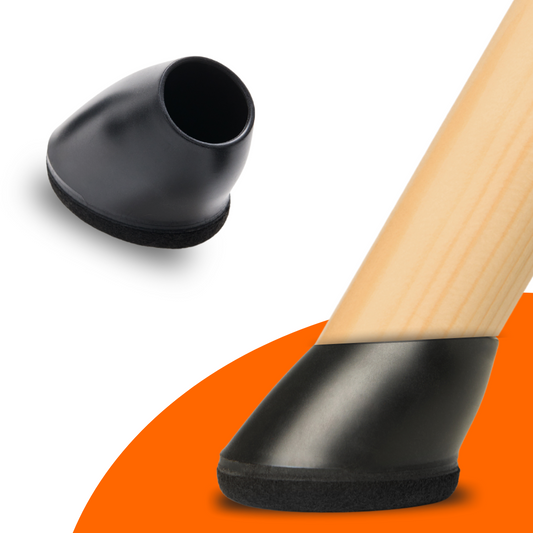 FLOOQ - Embouts de pieds de chaise - Ovales inclinés noirs - Finn