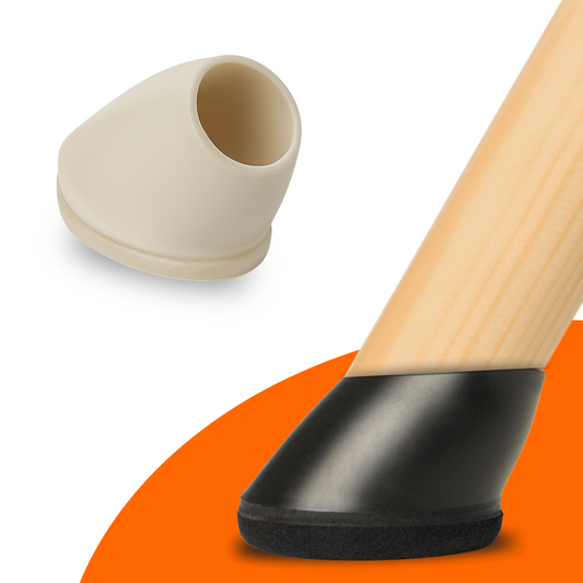 FLOOQ - Embouts de pieds de chaise - Ovales inclinés noirs - Finn