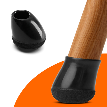 FLOOQ – Profi-Stuhlbeinkappen – Rund – Schwarz – Fen – 8er-Pack