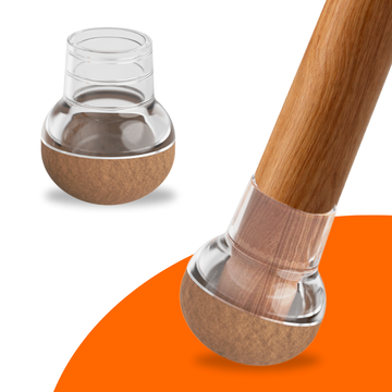 FLOOQ - Stuhlbeinkappen Pro Slanted - Rund - Transparent - Fabian