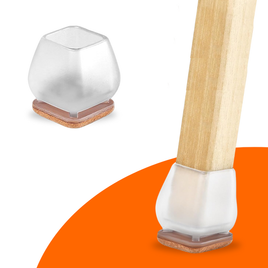 FLOOQ - Embouts de pieds de chaise pro - Carrés - Transparents - Florian